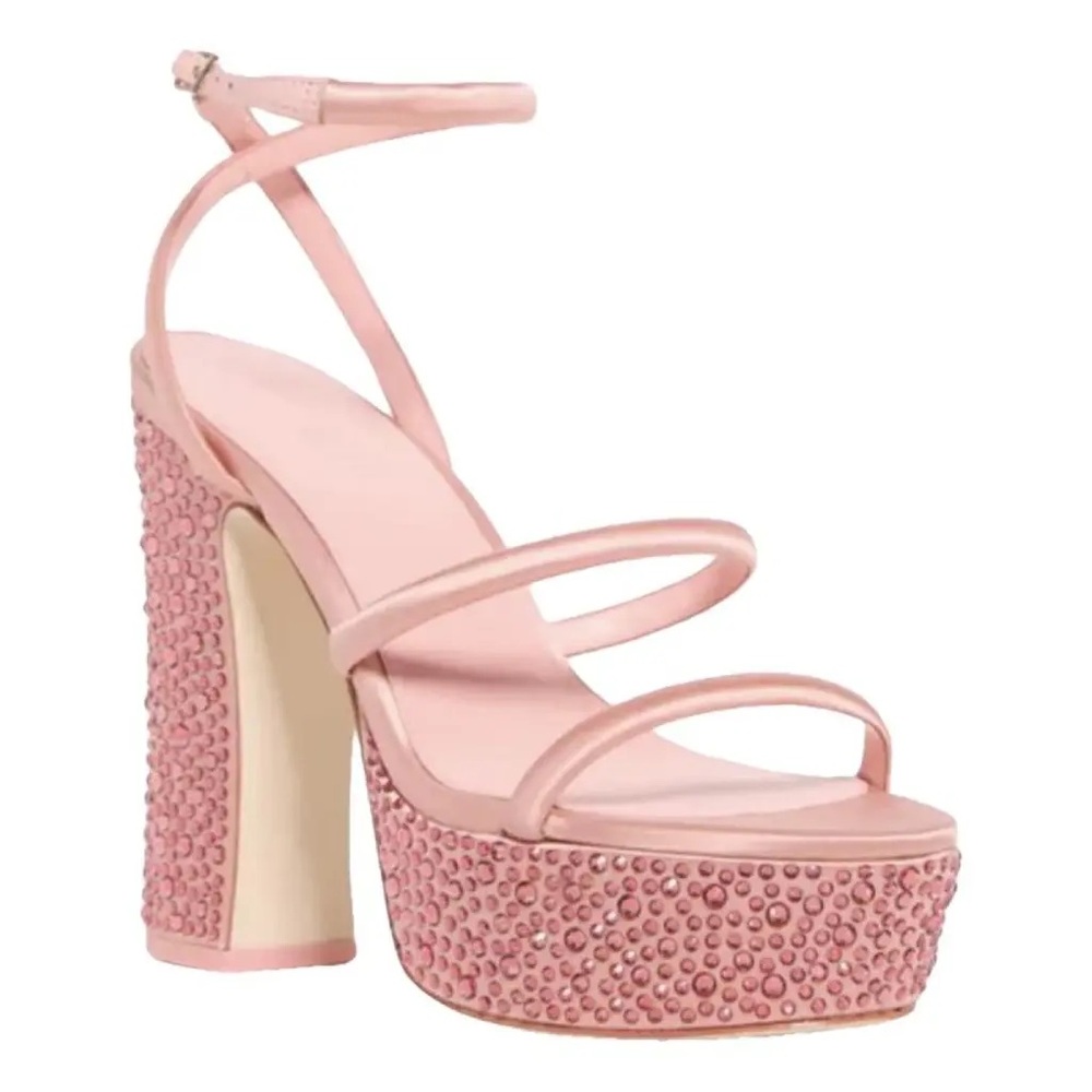 Cult Gaia Pink Strappy Platform Heels